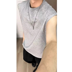 网图有货260g太空棉坎袖背心男夏季无袖运动坎肩t恤A454-P27，男装T恤，星座1505