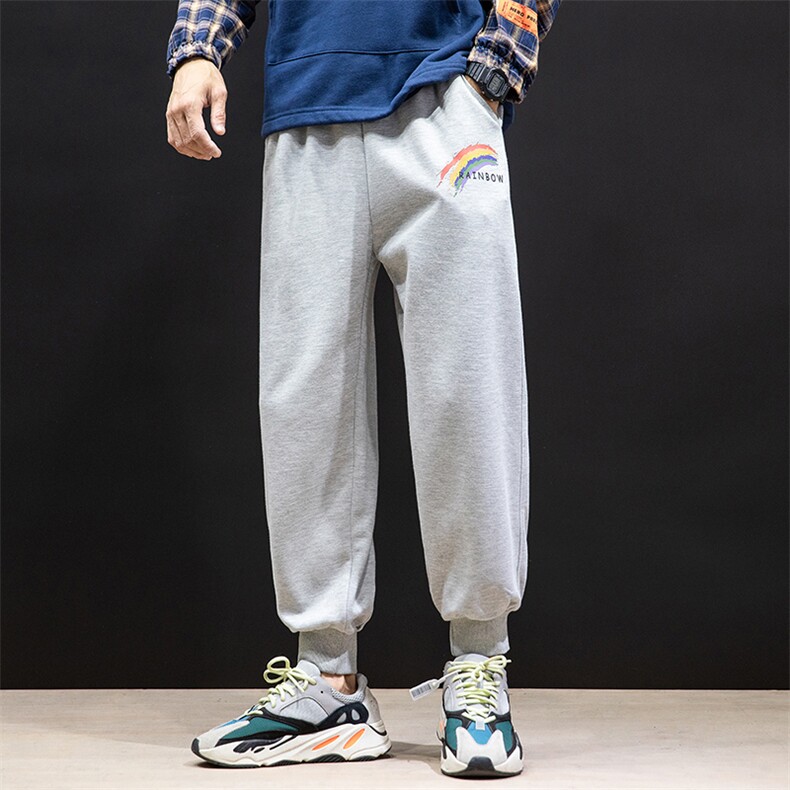 K12064-P40加绒P50束脚纯棉运动裤男士休闲裤大码宽松卫裤男,男装休闲裤,电商A040A