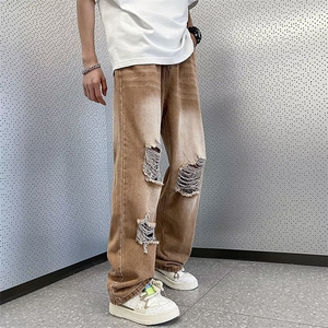 青春流行ins男直筒水洗牛仔裤 P43图片