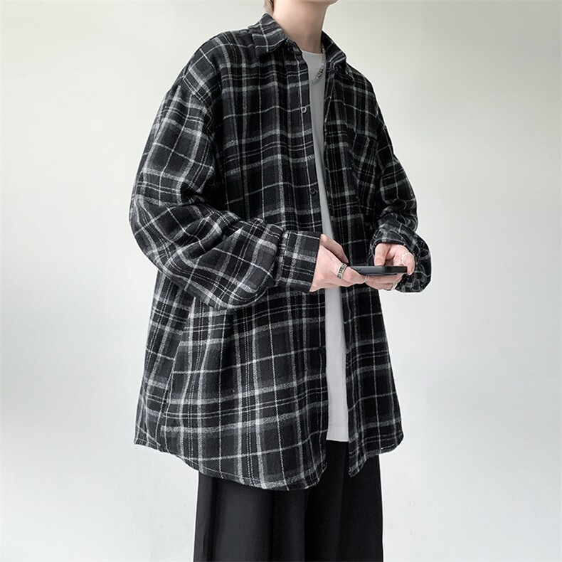 宽松格子衬衫男KD612-P50图片