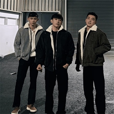 现货冬季美拉德毛领雾面PU皮棉服加绒加厚保暖百搭设计款情侣棉衣，男装棉衣，电商A443
