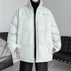 冬季字母印花皮棉衣男立领加厚男士棉服潮流棉袄A266-PY2101-P80，男装棉衣，电商A266