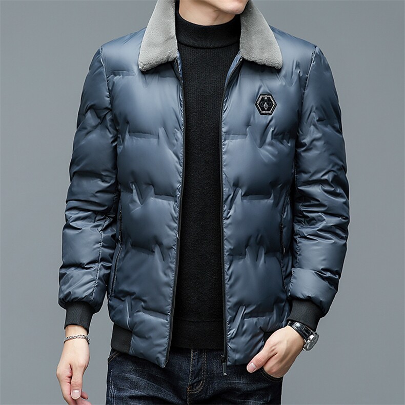 2024加厚新款加厚羽绒棉服男冬季保暖中年爸爸装外套中老年棉衣男图片