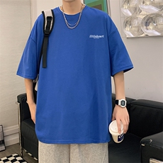 YY01常年款男士休闲字母印花T恤衫外套圆领半袖五分袖TEE男女中性，男装T恤，星座115A-3