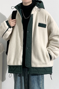 冬款学生港风羊羔绒宽松棉服加绒棉衣外套男女 8336-P130控价178图片