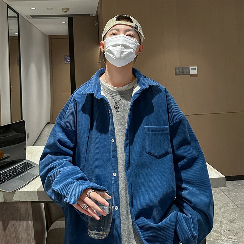 8XL-M 灯芯绒加厚加绒长袖衬衫男加肥加大码衬衫外套CS501P65控78图片