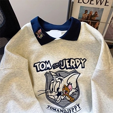 5267-P50华棉复合超柔+后包领情侣款刺绣polo翻领卫衣，女装卫衣/绒衫，星座617A-2