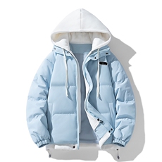 冬季假两件连帽情侣校服大码加厚御寒棉衣外套MY9999-P75，男装棉衣，电商A128