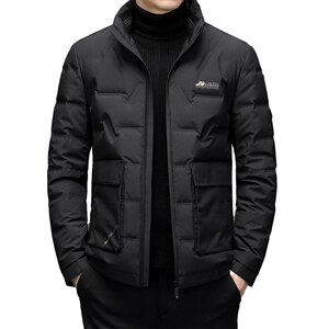 白鹅绒中年男士休闲立领羽绒服保暖羽绒爸爸装上衣YYYR19-P300，男装羽绒服，电商B212（原钱塘6029）