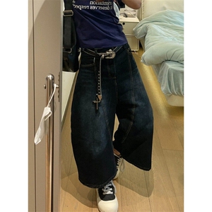 新款！cleanfit简约百搭复古宽松七分阔腿版型牛仔裤 ND3402图片