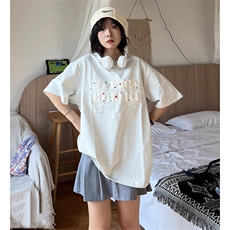 万针全刺绣工艺抖音得物高品质260克重磅纯棉双纱美式高街短袖T恤，男装T恤，电商A486