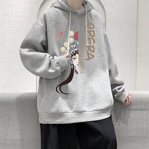 WY2161-P35 加绒款-P40 纯棉连帽卫衣男大码运动帽衫宽松薄外套男图片