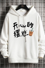 WY2348-P35加绒款-P40纯棉连帽卫衣男大码运动帽衫宽松薄网格，男装卫衣，电商A040A