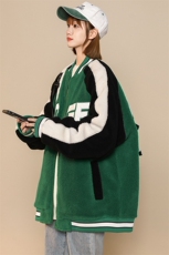冬款中性风棉衣加绒创意羊羔绒棒球服外套男女8108-P120控价158，男装棉衣，电商A441-1