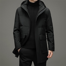 冬季新款保暖男士白鹅绒可脱卸内胆羽绒服连帽外套NRZ99803-P395，男装羽绒服，电商B212（原钱塘6029）