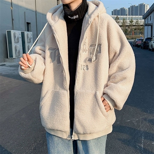 F82-P56 情侣装美式复古羊羔毛棉服外套男冬季潮流小众加厚棉衣图片