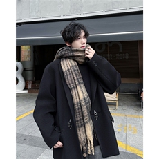 高级感痞帅飞机扣短款西装领毛呢大衣西服外套504-F27-P108控148，男装毛呢大衣，星座504
