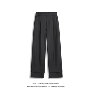 2025春季新款假两件设计宽松直筒休闲西裤B315-K25687-p65控88图片
