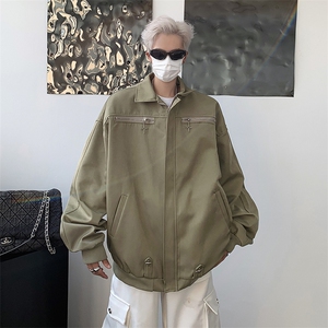 美式高街漂亮潮牌开衫连帽卫衣男春秋运动夹克JK0157-P70图片