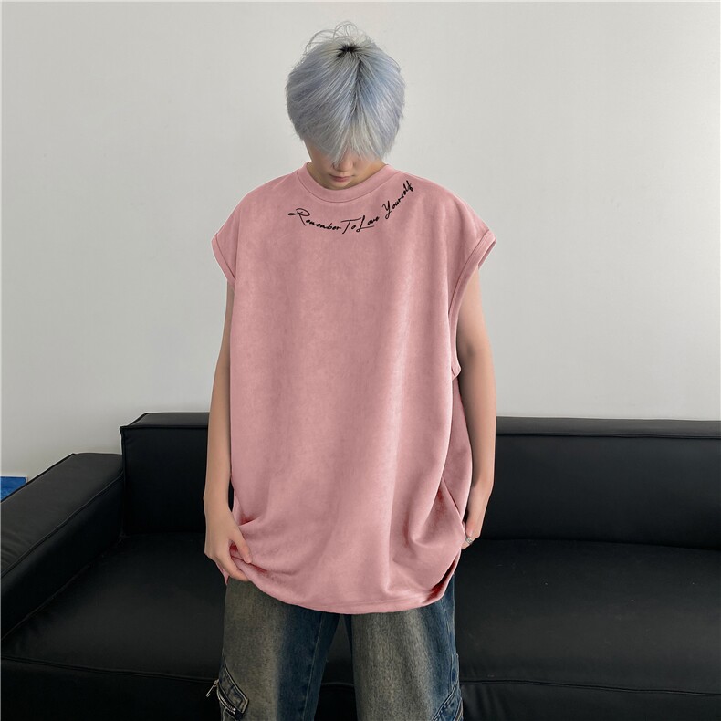 抖音品质夏季新款简约字母印花宽松坎肩背心BXJP364-特批19控38,男装背心/马甲,星座605(原A050)