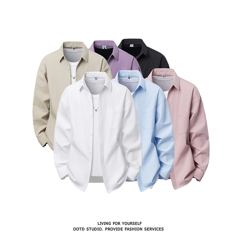 得物白底衬衫棉纯棉衬衫成衣水洗匠心工艺内里全埋夹，男装衬衫，星座301C-5