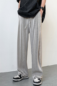 8XL-M 特大码肌理感冰丝薄款休闲裤长裤男宽松百搭情侣裤K922P45图片