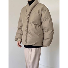 现货MH02-P125设计感无领棉服简约纯色保暖棉衣加厚外套男，男装棉衣，星座1501-3