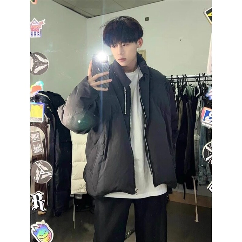 【有货】立领解构多拉链宽松黑色棉衣棉服外套 MY8211 特P103图片