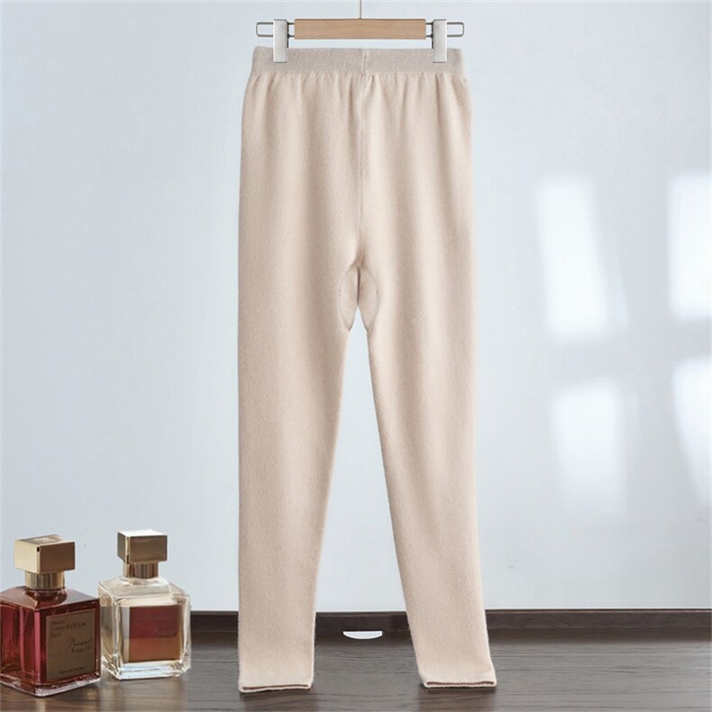 2025年秋冬季新款女士纯色贴身打底弹力羊绒裤保暖时尚百搭，女装休闲裤，达齐羊绒