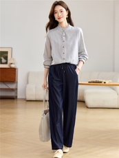 2026春秋季时尚简约大方气质优雅显瘦休闲潮流纯色两件套，女装套装/套裙，独衣靓