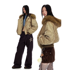 网图[现货座山雕羽绒服]连帽大毛领加厚外套女5D1200TP220368，男装羽绒服，电商A102