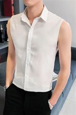 B302CS203特2021夏装新款男士无袖衬衫衬衣跑量神器，男装衬衫，电商B216（原B302）