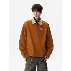 撞色水洗做旧帆布短款夹克男款vintage美式复古工装休闲外套JK003，男装夹克，电商B312