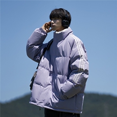 ！冬季条纹五防立领加绒加厚棉衣情侣撞色棉服外套MY7777-P68，男装棉衣，星座610B-1