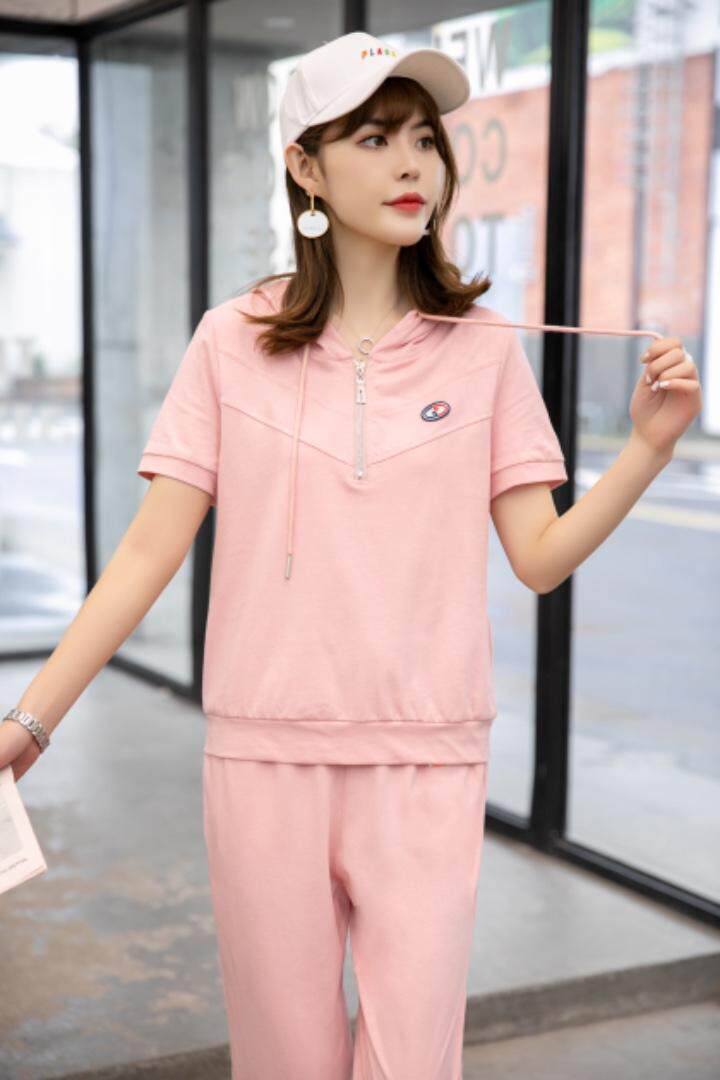 现货供应：卫衣面料休闲套装M一XXL，女装卫衣/绒衫，拉思维加丝