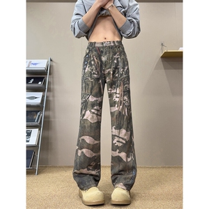 B221 美式ins高街暗黑个性3D印花假破洞牛仔裤LK25445-特P50控88图片