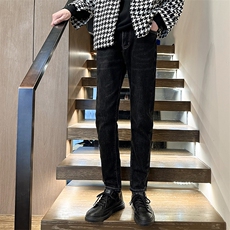 秋冬加绒休闲裤修身小脚男裤微弹力牛仔裤1412-1/607H/P60，男装牛仔裤，星座1412-1