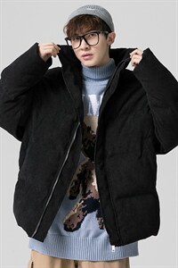 2021冬季新港风无影墙日系大码男灯芯绒休闲衣面包服M7008-P90图片