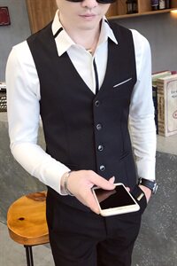 备足大货 B302（原A348-1） MJ08 男士马甲发型师马夹M-5XL图片
