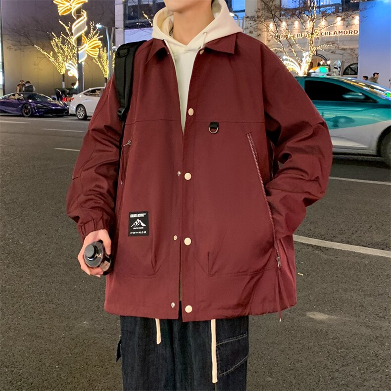 春季新款男士连帽冲锋衣外套款美式休闲工装夹克JK180-P75,男装夹克,星座308B-2
