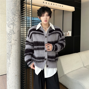GC0909-P62软糯仿貂毛毛衣开衫外套男女秋冬季氛围感慵懒风针织衫图片