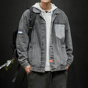 控价128 男士牛仔外套2021春秋新款青少年休闲时尚夹克DS944TP65图片