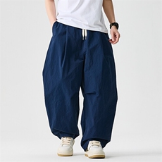 夏季新款大码日系港风休闲宽松直筒裤工装裤伞兵裤情侣K301/P55，男装休闲裤，钱塘713