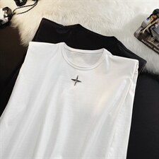 1平铺美式四角星设计潮流背心大码M-5XL休闲背心男BX8764P25控39，男装背心/马甲，星座226-2