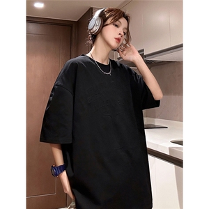 1中性立体四芒星钢印字母大码M-5XL短袖T恤男DT77780P28块控特55图片