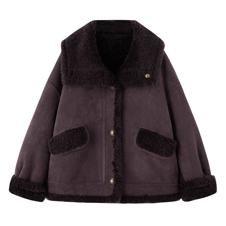 2025冬季新款~~双面穿皮毛一体,女装棉衣/棉服,意芙
