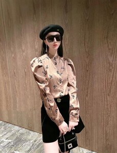 【现货】高品质绸缎小蝴蝶衬衫图片