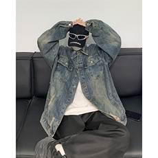 F405P65男生秋装新中式潮牛仔外套男复古宽松水洗做，男装工装外套，星座512-6