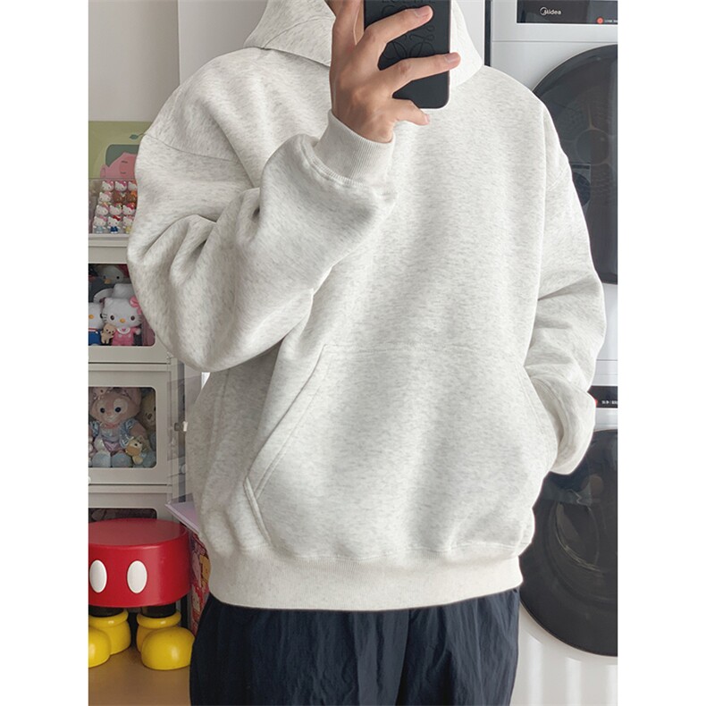 抖音得物高品质二开秋冬美式高街重磅结构辑明线连帽卫衣外套W75，男装卫衣，电商A486-1