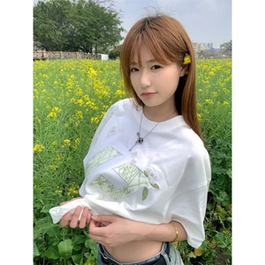 H0498-P35前后刺绣休闲宽松T恤潮ins图片